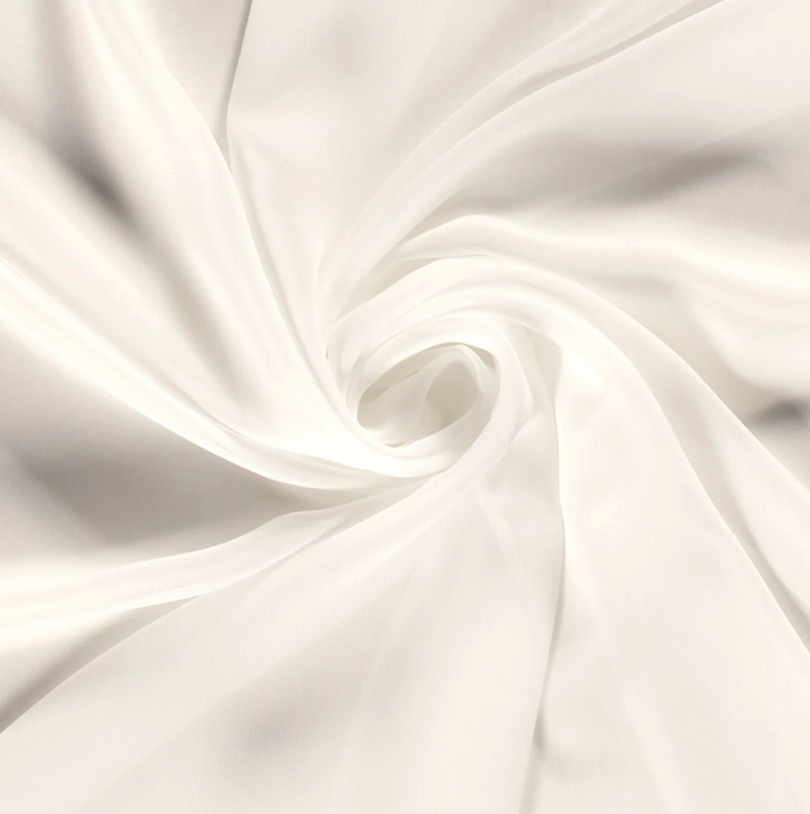 Chiffon effen gebroken wit